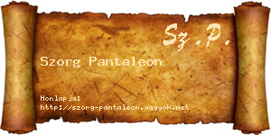 Szorg Pantaleon névjegykártya